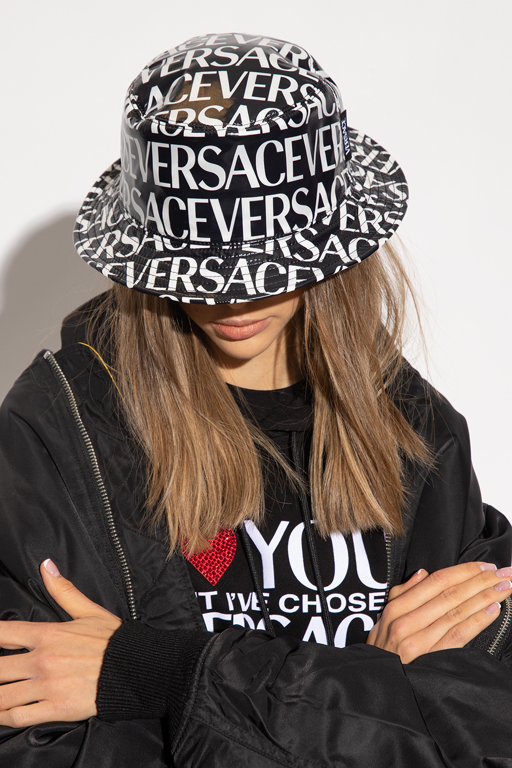 Black Bucket hat with monogram Versace - Vitkac GB